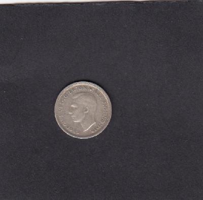 Beschrijving: 3 Pence GEORGIUS VI 